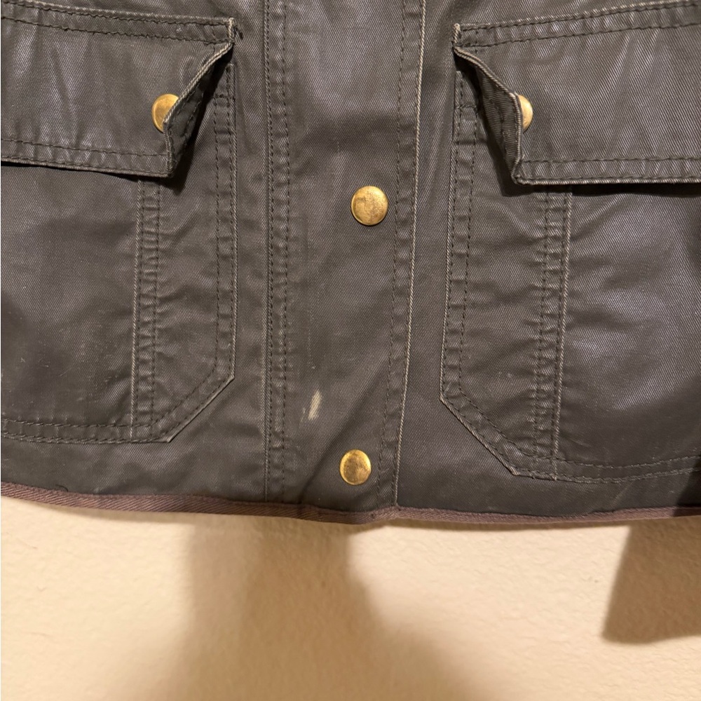 J. Crew Women's Waxed Boyfriend Chore Utility Jacket in Olive Green - Picture 4 of 4
